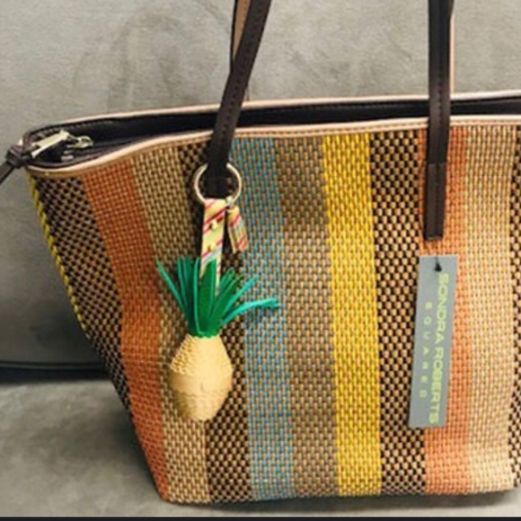 Sondra Roberts Woven Striped Tote,NWT-Boutique - Picture 7 of 7